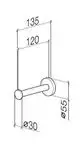 Dornbracht-TARA.-Reserve-Papierrollenhalter-Ausladung 135mm-platin, 83590892-08 Galeriebild 3